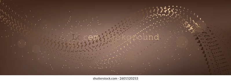 Abstract brown wave Geometrical Background Connection wave structure. Science background. Connecting dots and lines. Big data visualization and Business .mocha mousse Vector illustration