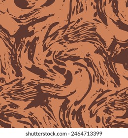 Abstract brown waves on print background. retro colorful pattern. Marble dirty pattern. wallpaper, geometric pattern, scarf, rug, pillow, bandana, fabric textile, clothing, kerchief prints etc