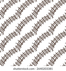 Abstract Brown Wavy Grid Seamless Pattern