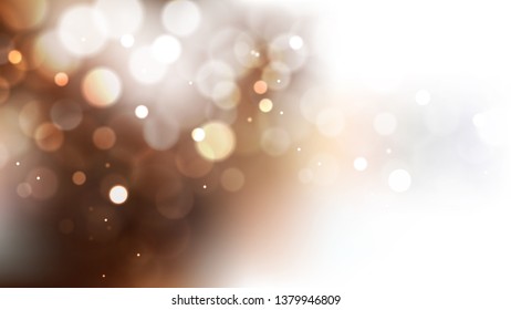 Abstract Brown and White Bokeh Defocused Lights Background