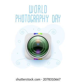 Abstract Brown World Photography Day Camera Background Journey Tourism And Vacation Vector Design Style For Poster Or Postcard