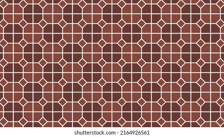 Resumen del fondo del patrón de suelo de ladrillos de gusano marrón. El concepto de pared de ladrillo. Ilustrador vectorial.