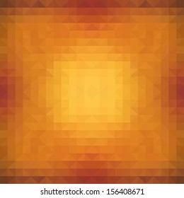 Abstract Brown Yellow Triangle Geometrical Background, Gold Pattern. Vector Illustration 