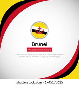 Abstract Brunei country flag background. Classic happy national day of Brunei vector illustration.