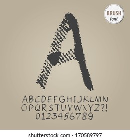 Abstract Brush Alphabet and Digit Vector