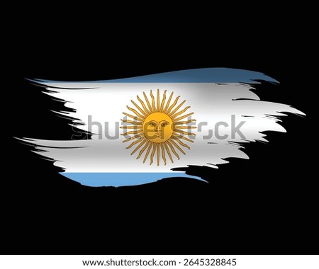 Abstract brush art argentina flag design vector
