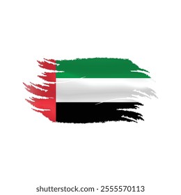 Abstract brush art UAE flag design vector