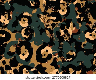 Abstract brush art, vector leopard animal skin, surrealistic animal skin, hyper textured vector hand drawn suitable for printing on surface, jungle theme cheetah jaguar mixed elements