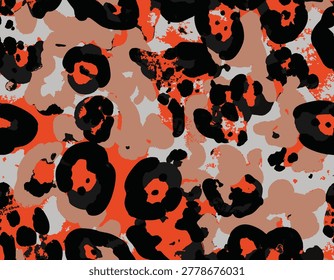 Abstract brush art, vector leopard animal skin, surrealistic animal skin, hyper textured vector hand drawn suitable for printing on surface, jungle theme cheetah jaguar mixed elements