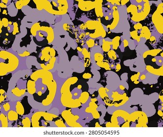 Abstract brush art, vector leopard animal skin, surrealistic animal skin, hyper textured vector hand drawn suitable for printing on surface, jungle theme cheetah jaguar mixed
