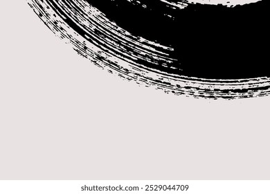 Fondo de pincel Abstractas con espacio de copia para su texto. Diseño de Vector. Curva pintada negra aislada en blanco. Ilustración Grunge en estilo japonés