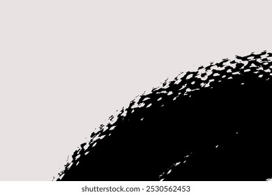 Abstract brush background with copy space for your text. Vector design. Black painted curve isolated on white. Grunge illustration in Japanese style