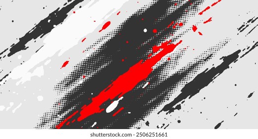 Abstract Brush Background with Halftone Style. Sport Background with Blue Brush. Scratch and Texture Elements For Design