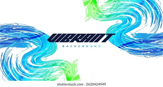 Abstract Brush Background with Sports Style and Halftone Effect