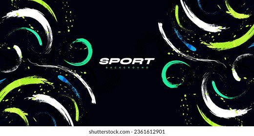 Abstract Brush Background with Sporty Style and Halftone Effect. Brush Stroke Illustration for Banner, Poster, or Sports Background. Scratch and Texture Elements For Design