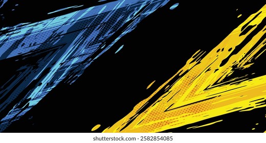 Abstract Brush Background with Sporty Style and Halftone Effect. Brush Stroke Illustration for Banner, Poster, or Sports Background. modern background eps 10