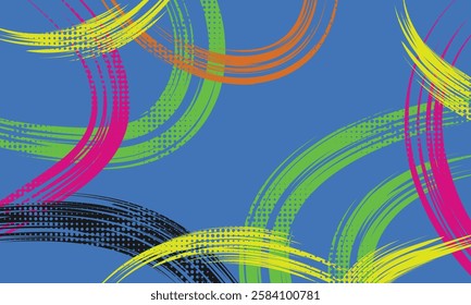 Abstract Brush Background with Sporty Style and Halftone Effect. Brush Stroke Illustration for Banner, Poster, or Sports Background. Scratch and Texture Elements For Design