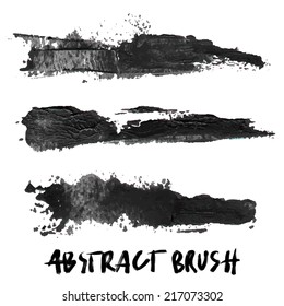 Abstract brush : black acrylic vector style