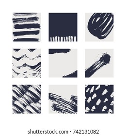 Abstract brush cards set