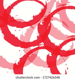 diseño de vectores de fondo rojo artístico del círculo de brochas abstractas