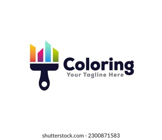 Design-Vorlage für abstrakte Pinselfarben mit Logo-Design