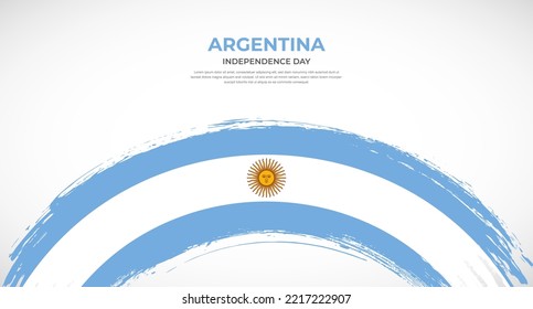 Abstract brush flag of Argentina in rounded brush stroke effect vector illustration