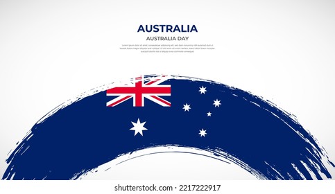 Abstrakte Pinselflagge in Australien auf abgerundeten Pinseleffekten, Vektorgrafik