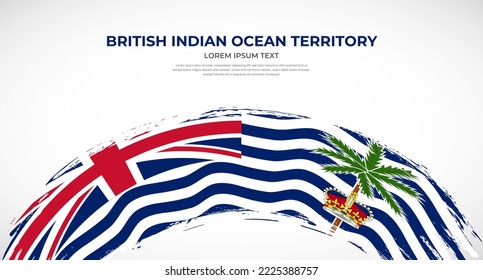 Abstract brush flag of British Indian Ocean Territory in rounded brush stroke effect vector illustration
