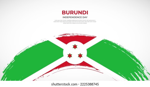 Abstrakte Pinselflagge Burundi auf abgerundeten Pinseleffekten, Vektorgrafik