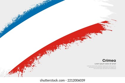 Abstract brush flag of Crimea country with curve style grunge brush painted flag on white background