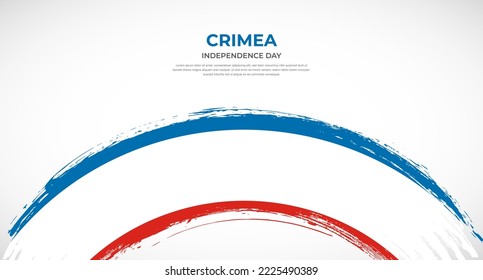 Bandera de brocha abstracta de Crimea en la ilustración de vector de efecto de pincel redondeado
