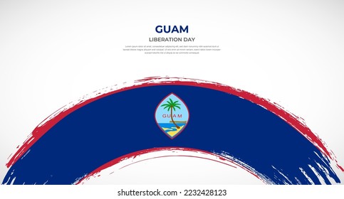 Indicador abstracto del pincel de Guam en la ilustración del efecto del trazo de pincel redondeado