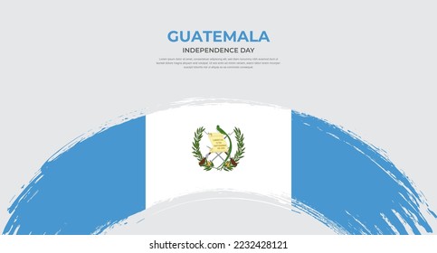 Abstract brush flag of Guatemala in rounded brush stroke effect vector illustration