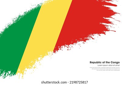 Abstract brush flag of india country with curve style grunge brush painted flag on white background