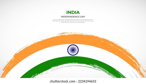 Abstract brush flag of India in rounded brush stroke effect vector illustration