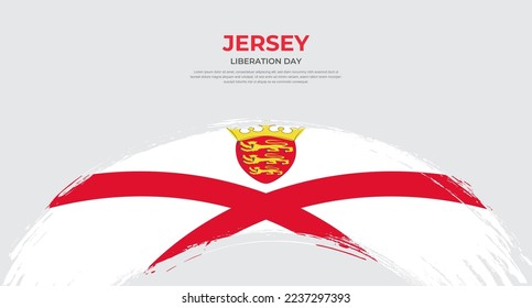 Bandera de brocha abstracta de Jersey en la ilustración de vector de efecto de pincel redondeado