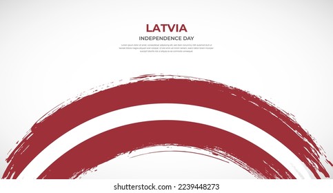 Bandera de brocha abstracta de Letonia en la ilustración del vector de efecto de pincel redondeado