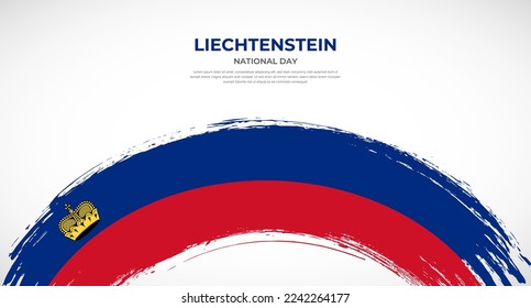 Abstract brush flag of Liechtenstein in rounded brush stroke effect vector illustration