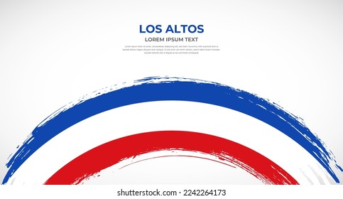 Abstract brush flag of Los Altos in rounded brush stroke effect vector illustration