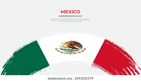 Abstract brush flag of Mexico in rounded brush stroke effect vector illustration