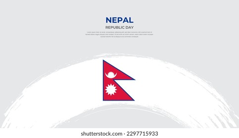 Abstract brush flag of Nepal in rounded brush stroke effect vector illustration