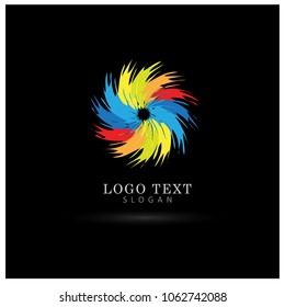 Abstract Brush & Grunge Colorful Logo. Symbol & Icon Vector Template