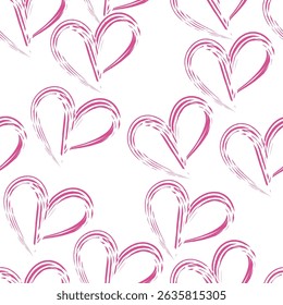 Abstract brush heart of seamless, like fabric print. Suit for package design, wallpaper, fashion print, Housing wallpaper, arty-crafty. 