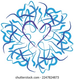 abstract brush lines with heart shape suitable for any design