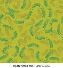 abstract brush marks seamless vector pattern in green