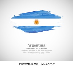 Abstract brush painted grunge flag of Argentina country for Independence day of Argentina