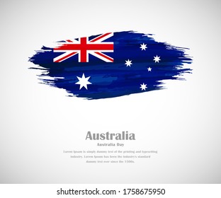 Abstract brush painted grunge flag of Australia country for australia day
