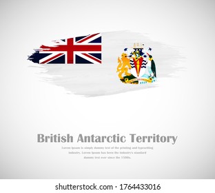Abstract brush painted grunge flag of British Antarctic Territory country for national day of British Antarctic Territory