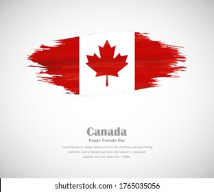 Abstract brush painted grunge flag of Canada country for canada day