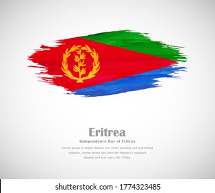 Abstract brush painted grunge flag of Eritrea country for Independence day of Eritrea